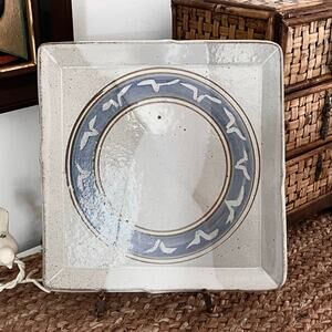 Vintage Cunningham Studio Art Pottery Square Tray Plate Seagull Bird Coastal